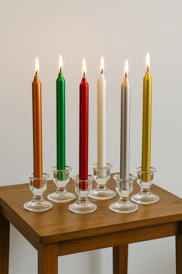 metallic dinner candles