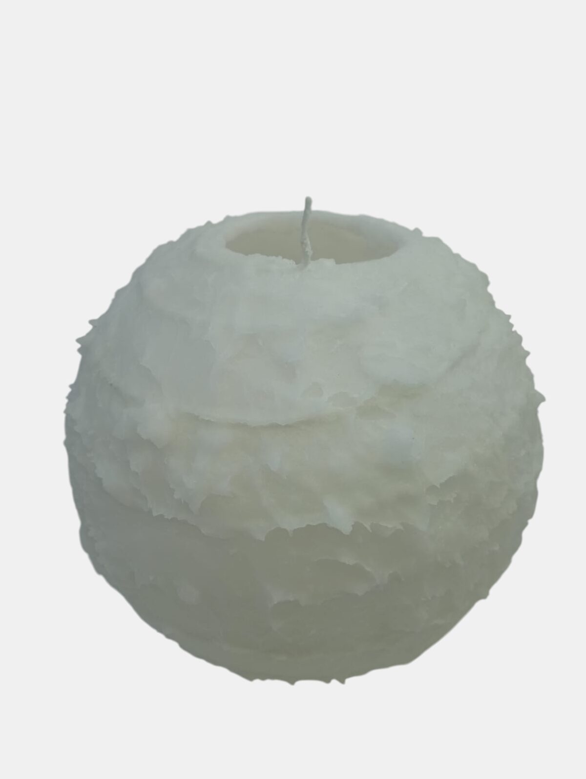 spiral ball candle 16.5cm white