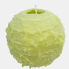 spiral ball candle 16.5cm yellow