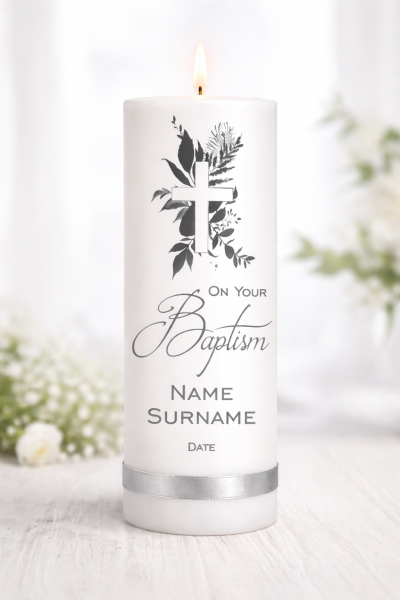 Custom Printed Baptism Candle