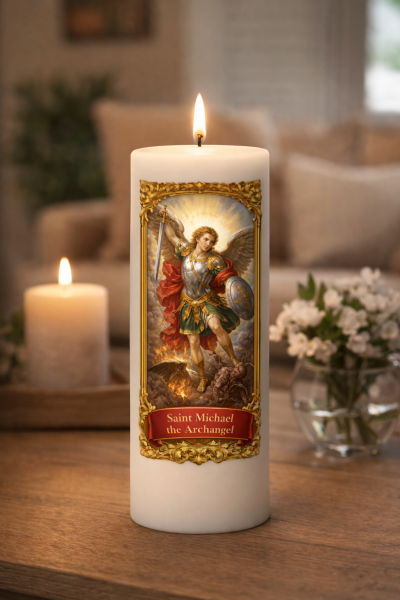 Custom Printed Saint Candles